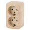 3-204-11 Intro Розетка 2х2P+E Schuko, 16А-250В, IP20, ОУ, Polo, сосна - фото 30800