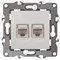 12-3108-02 ЭРА Розетка информационная двойная 2хRJ45, IP20, Эра12 слоновая кость - фото 33527