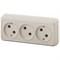 2-205-02 Intro Розетка 3х2P, 16А-250В, IP20, ОУ, Quadro, сл.кость (10/200/2400) Под заказ - фото 34204