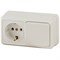 2-701-02 Intro Блок розетка+выкл.гориз., 10(16)А-250В, IP20, ОУ, Quadro, сл.кость Под заказ - фото 34393