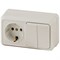 2-702-02 Intro Блок розетка+выкл. двойной гориз., 10(16)А-250В, IP20, ОУ, Quadro, сл.кость Под заказ - фото 34394