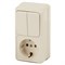 2-706-02 Intro Блок розетка+выкл. двойной верт., 10(16)А-250В, IP20, ОУ, Quadro, сл.кость Под заказ - фото 34397
