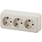 2-206-02 Intro Розетка 3х2P+E, 16А-250В, IP20, ОУ, Quadro, сл.кость (7/140/1680) Под заказ - фото 35981