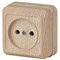 2-201-11 Intro Розетка 2Р, 16АХ-250В, ОУ, Quadro, сосна (одноместная) - фото 51733
